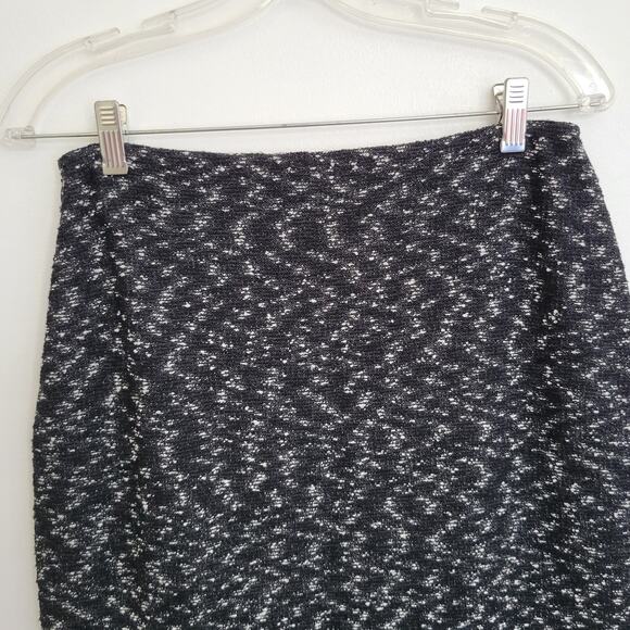 St. John Tweed Pencil Skirt Black White Wool Rayon Blend Side Zip Women 4 - Picture 4 of 12